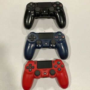 Sony PlayStation DualShock 4 Controllers - Black, Blue, Red